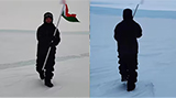 An Indian proudly waves tricolour in Antarctica on Independence Day